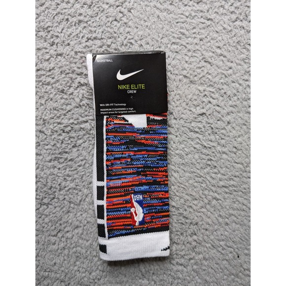 Nike Elite Crew Socks Dri-Fit Mens Large 9-11 Embroidered NBA Logo Cushioned NWT - Picture 2 of 4